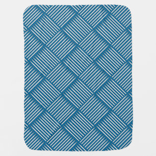 Drum Crosshatch Blue Baby Blanket