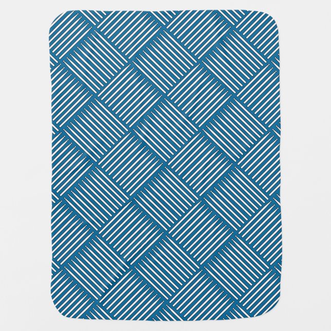 Drum Crosshatch Blue Baby Blanket (Front)