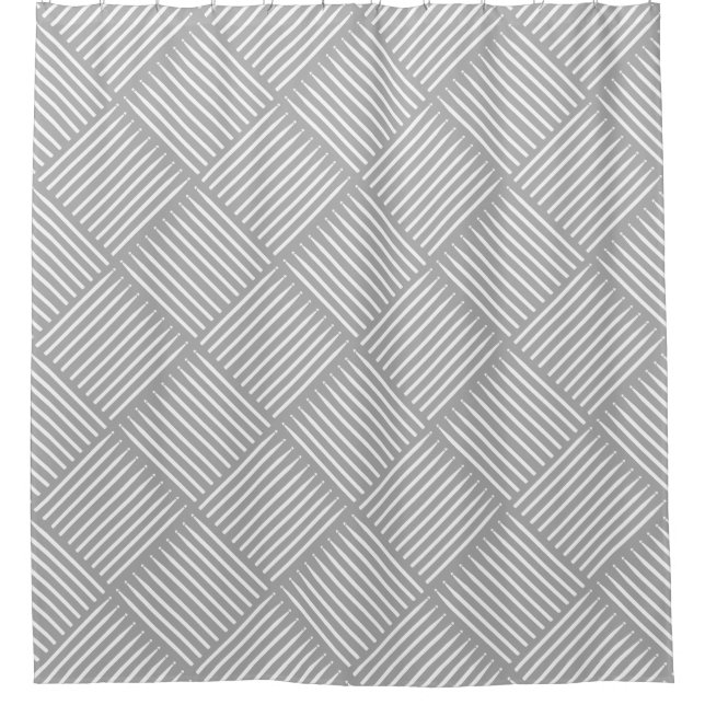 Drum Crosshatch Gray Shower Curtain (Front)