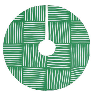 Drum Crosshatch Red Brushed Polyester Tree Skirt