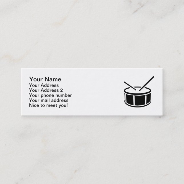 Drum drumsticks mini business card (Front)