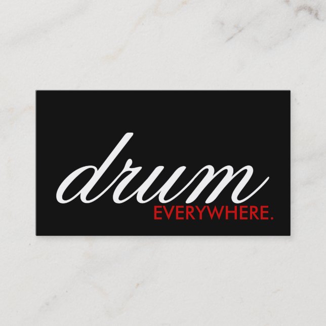 DRUM everywhere. (color customizable) Business Card (Front)
