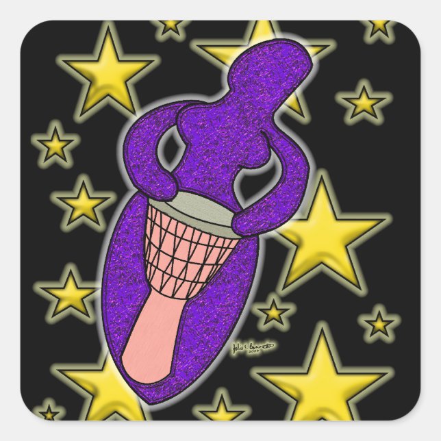 Drum Goddess Sticker Square (Front)