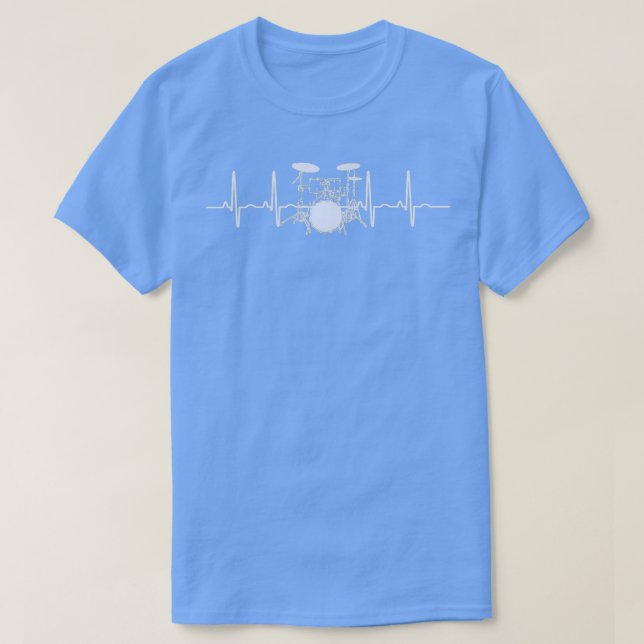 Drum Heartbeat Lifeline Music Lover  T-Shirt (Design Front)