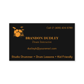 Drum Instructor Lessons | Basic Semi Gloss Busines Business Card