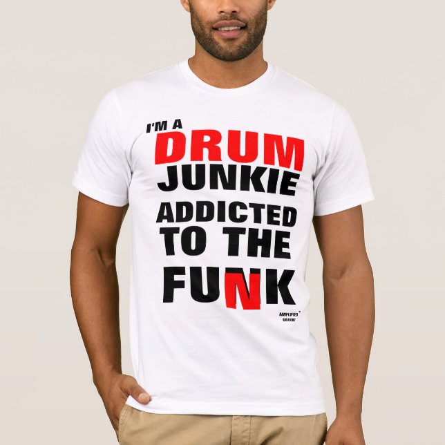 Drum Junkie - Black T-Shirt (Front)