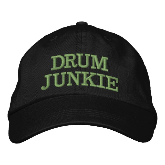 DRUM JUNKIE Drummer Cap Drumming Rock Music Band (Front)