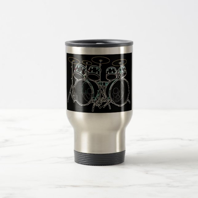 Drum Kit 3D Model: Custom Travel Mug (Center)