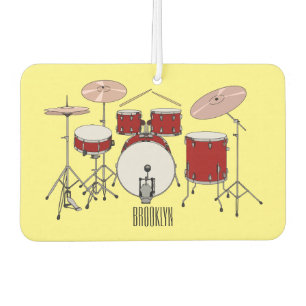 Drum kit cartoon illustration air freshener
