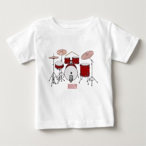 Drum kit cartoon illustration  baby T_Shirt