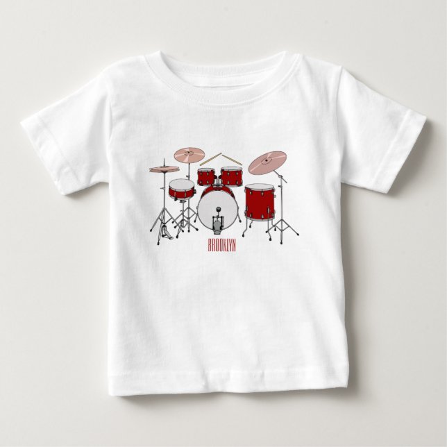 Drum kit cartoon illustration  baby T-Shirt (Front)