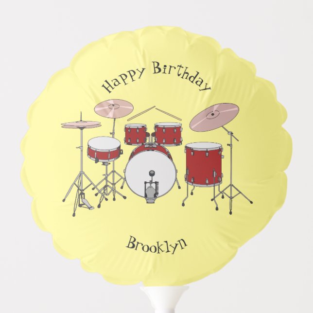 Drum kit cartoon illustration balloon (Front)
