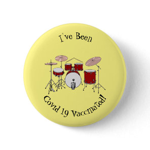 Drum kit cartoon illustration button