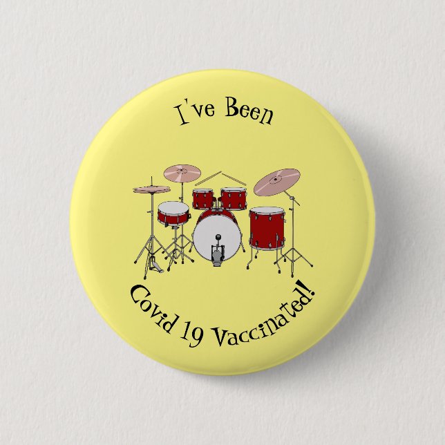 Drum kit cartoon illustration button (Front)