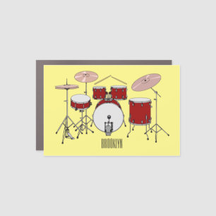 Drum kit cartoon illustration  car magnet