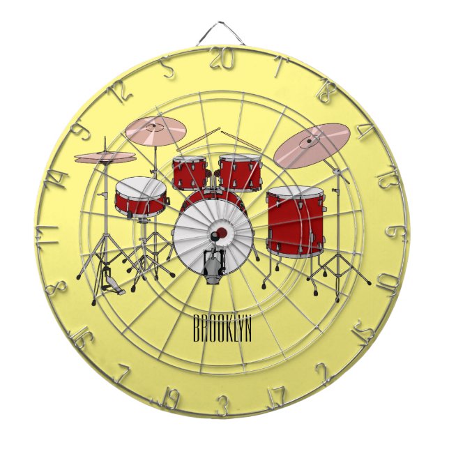 Drum kit cartoon illustration  dart board (Front)