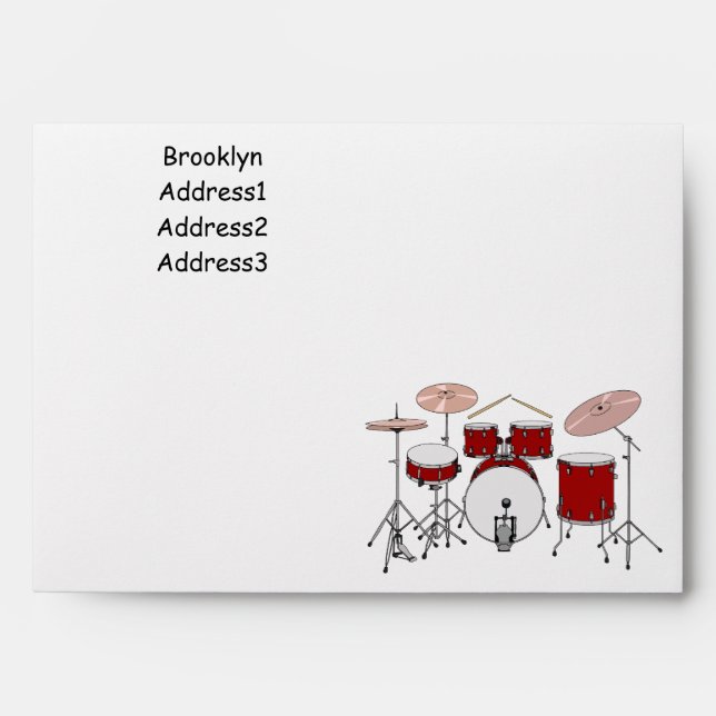 Drum kit cartoon illustration envelope (Front)