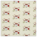 Drum kit cartoon illustration fabric