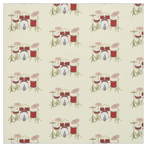 Drum kit cartoon illustration fabric