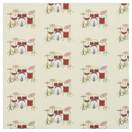 Drum kit cartoon illustration fabric