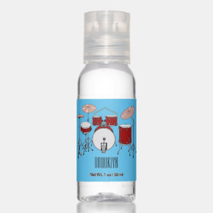 Drum kit cartoon illustration  hand sanitizer