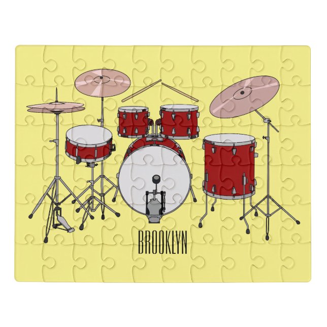 Drum kit cartoon illustration  jigsaw puzzle (Puzzle Horizontal)