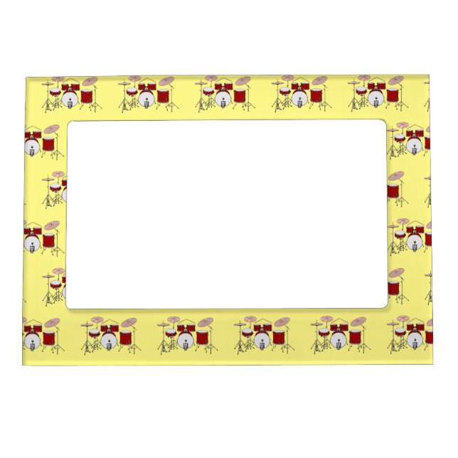 Drum kit cartoon illustration  magnetic frame (Front)