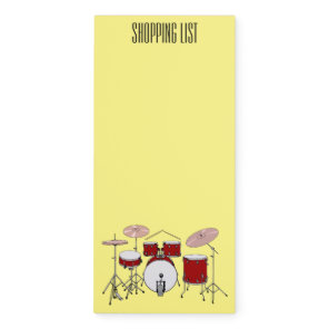 Drum kit cartoon illustration  magnetic notepad