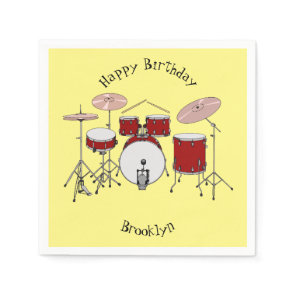 Drum kit cartoon illustration napkins