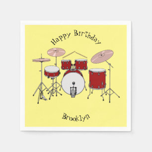Drum kit cartoon illustration napkins
