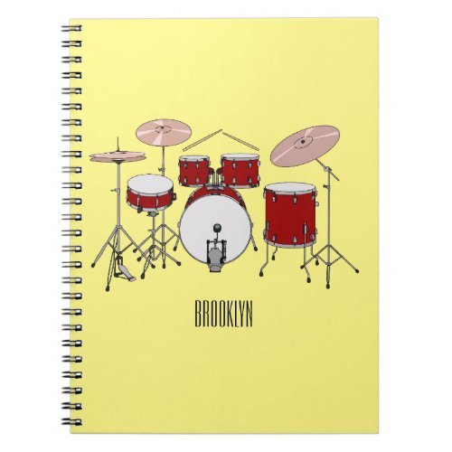 Drum kit cartoon illustration  notebook