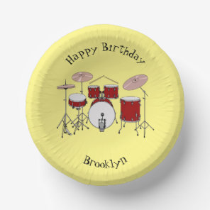 Drum kit cartoon illustration paper bowls