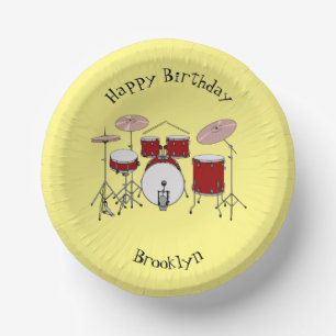 Drum kit cartoon illustration paper bowls