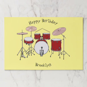 Drum kit cartoon illustration paper pad