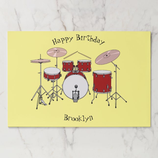 Drum kit cartoon illustration paper pad (Front)