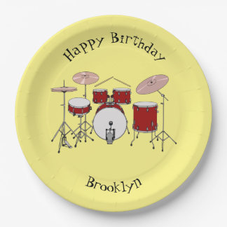 Drum kit cartoon illustration paper plates