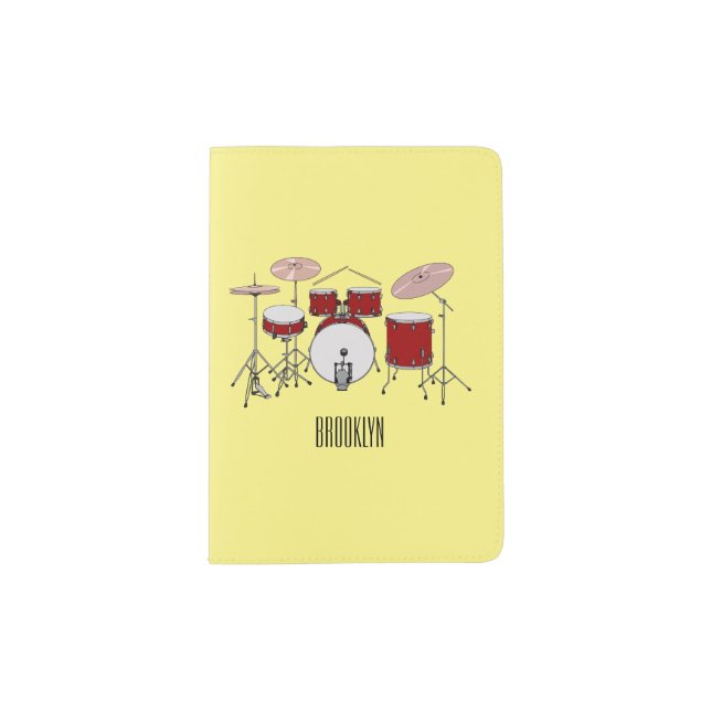 Drum kit cartoon illustration  passport holder (Front)