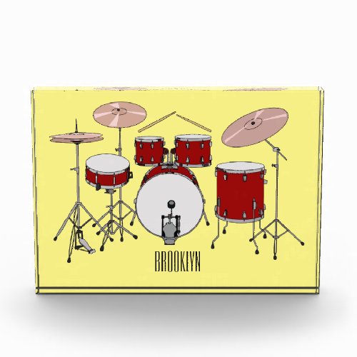 Drum kit cartoon illustration  photo block