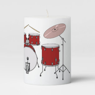 Drum kit cartoon illustration pillar candle