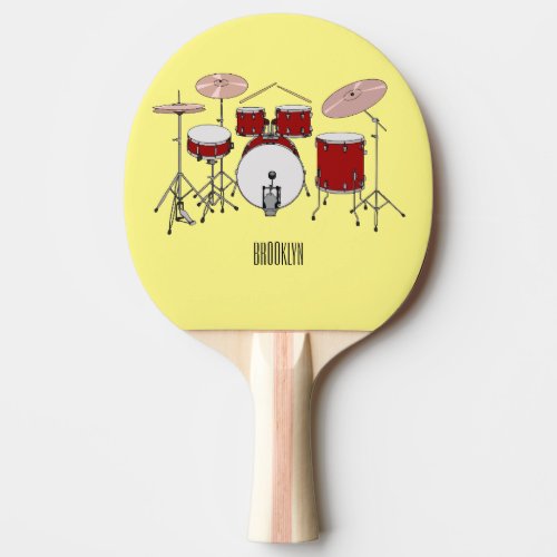 Drum kit cartoon illustration  ping pong paddle