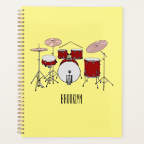 Drum kit cartoon illustration  planner