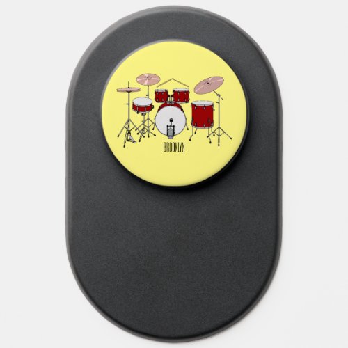 Drum kit cartoon illustration  PopSocket