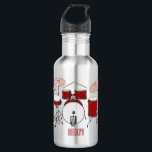 Drum kit cartoon illustration  stainless steel water bottle<br><div class="desc">Drum kit cartoon illustration</div>