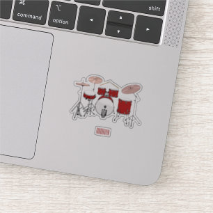 Drum kit cartoon illustration sticker