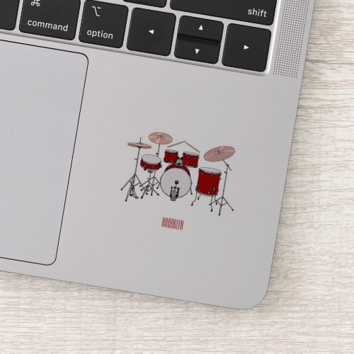Drum kit cartoon illustration sticker