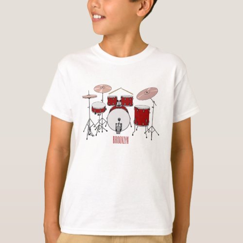 Drum kit cartoon illustration  T_Shirt