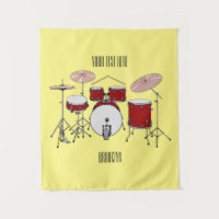 Drum kit cartoon illustration