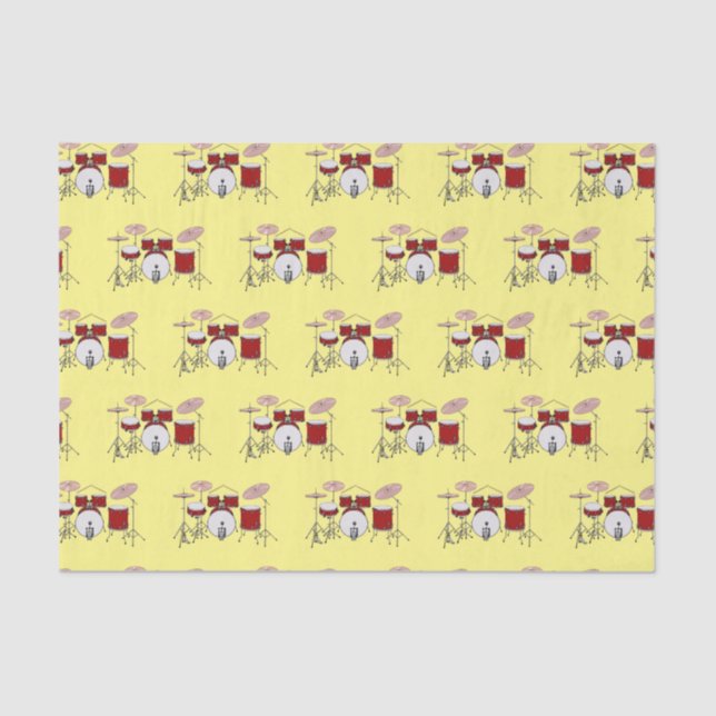 Drum kit cartoon illustration  tissue paper (Front)