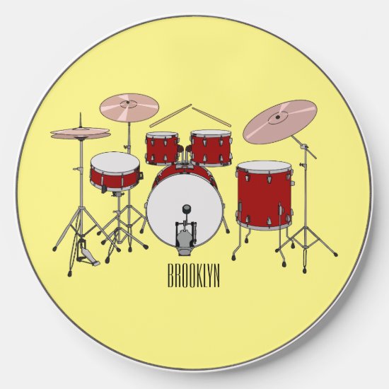 Drum kit cartoon illustration  wireless charger 