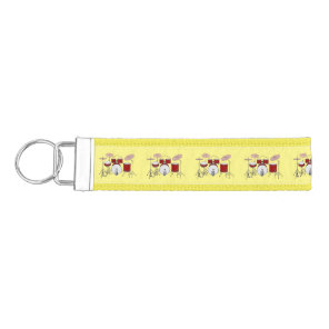 Drum kit cartoon illustration  wrist keychain